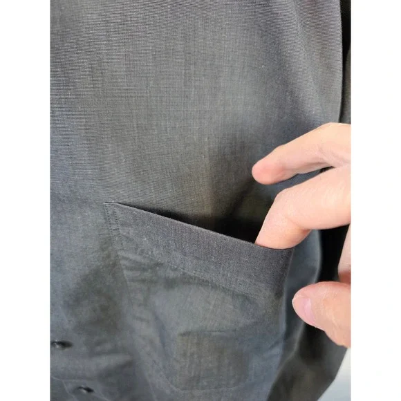 Eddie Bauer Mens Tall XL Wrinkle Resistant Dress Shirt Charcoal Long Sleeve/A253 - Picture 3 of 7